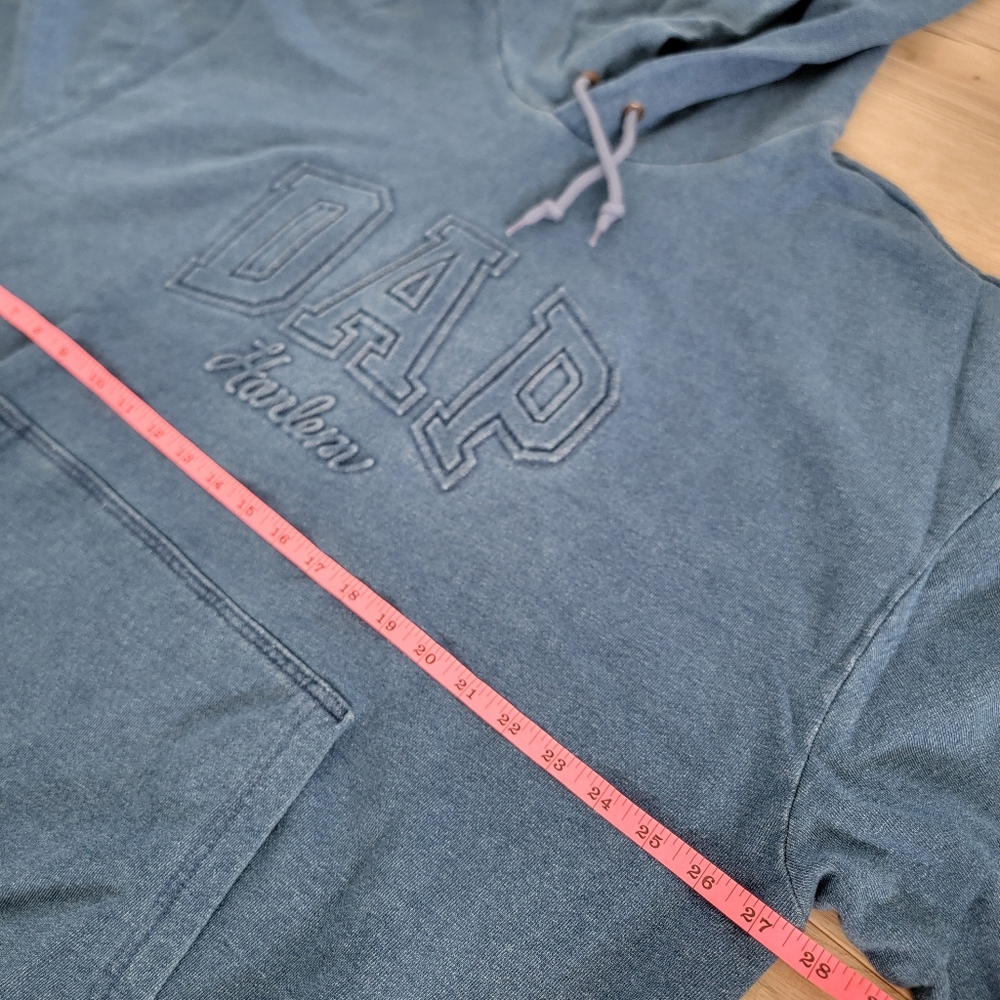 Gap x Dap Harlem Denim Logo Hoodie Light Indigo Blue sz XL - Picture 9 of 10